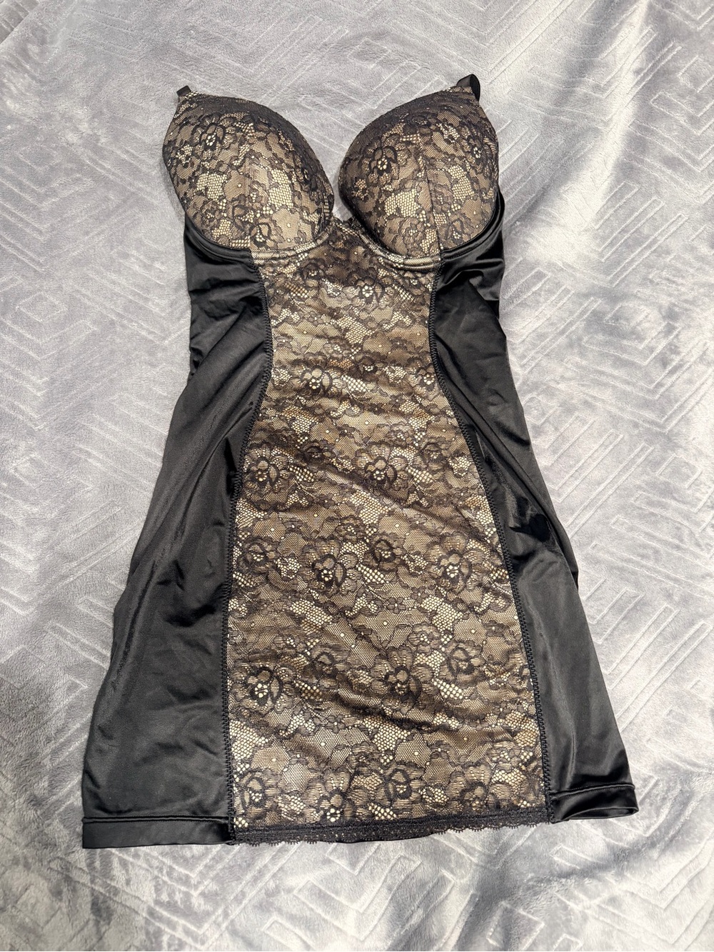 Black Lace Sculpting Chemise with Contour Cups